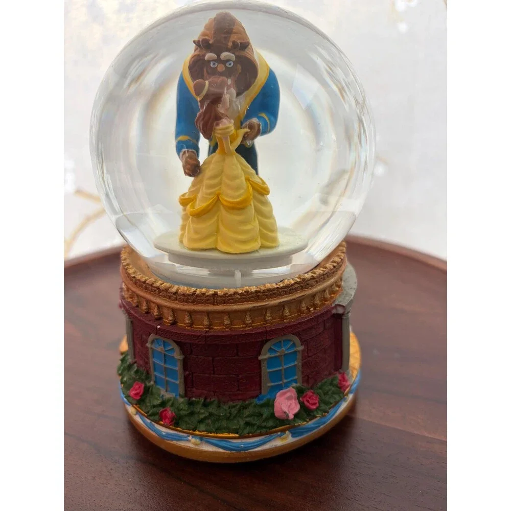 Disney Beauty and the Beast Musical Snow Globe Rotating Figurine Collectible